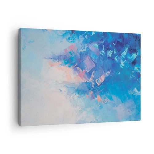 Quadro su tela - Stampe su Tela - Composizione astratta nei toni del blu e del rosa - 70x50cm - Astrazione invernale - Decorazione murale moderna per soggiorno e camera da letto ARTTOR
