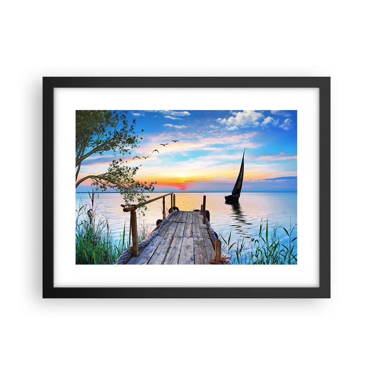 Poster in cornice nera - Buona sera - 40x30 cm