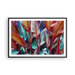 Poster in cornice nera - Selva colorata - 91x61 cm