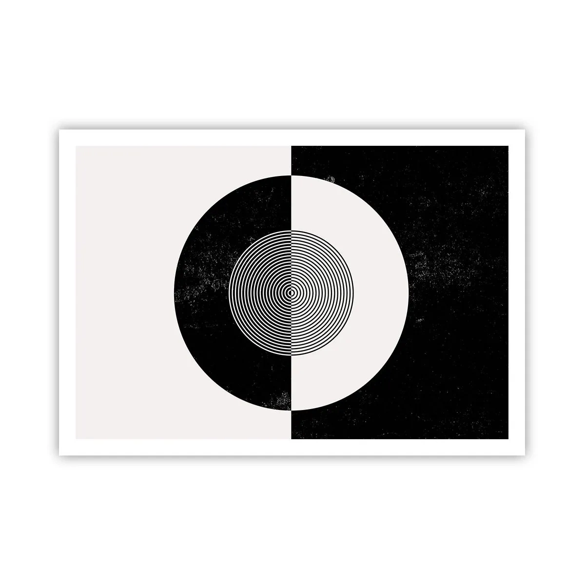 Poster - Motivo grafico in bianco e nero a contrasto - 100x70cm - Armonia in bianco e nero - Decorazione murale moderna per soggiorno e camera da letto ARTTOR