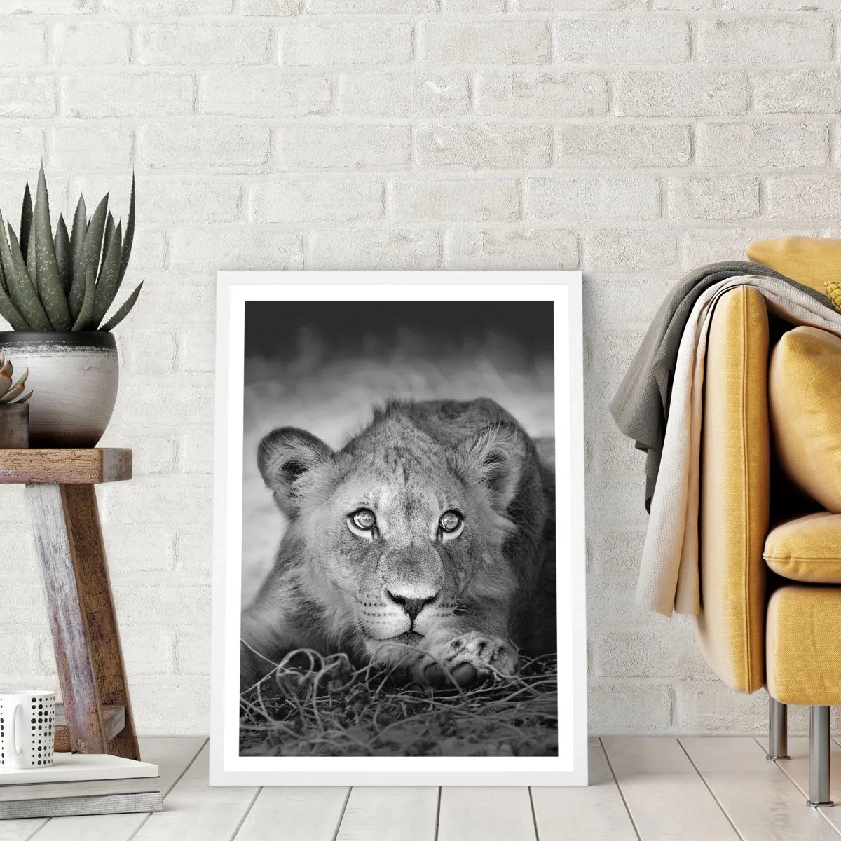 Poster in cornice bianca - Cucciolo reale - 50x70 cm