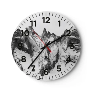 Orologio da parete - Orologio in Vetro - Cresta minacciosa di granito - 30x30 cm