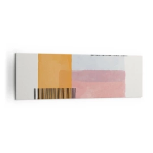 Quadro su tela - Stampe su Tela - Geometria in colori pastello con linee su sfondo chiaro - 160x50cm - Da un angolo all'altro - Decorazione murale moderna per soggiorno e camera da letto ARTTOR