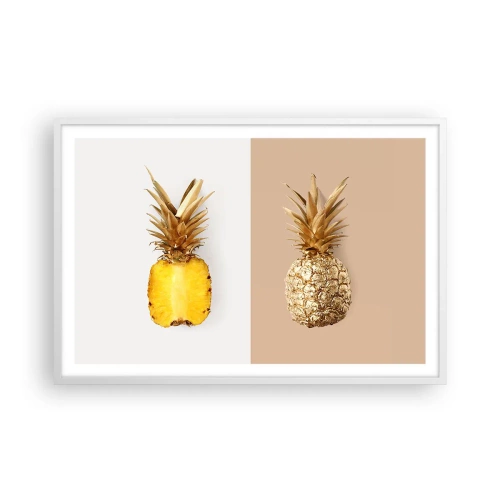 Poster in cornice bianca - Ananas per due - 91x61 cm