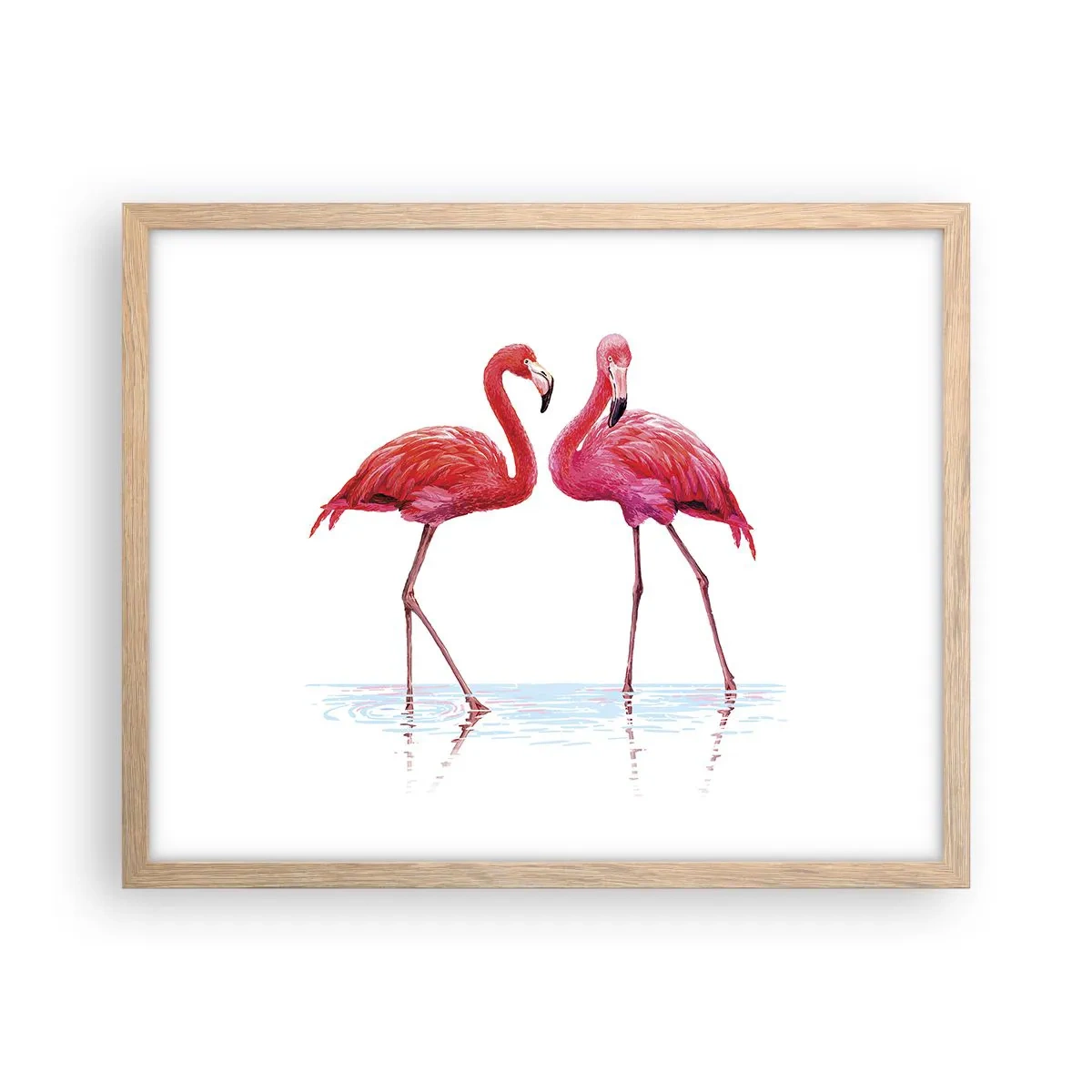 Poster in cornice rovere chiaro - Appuntamento in rosa - 50x40 cm
