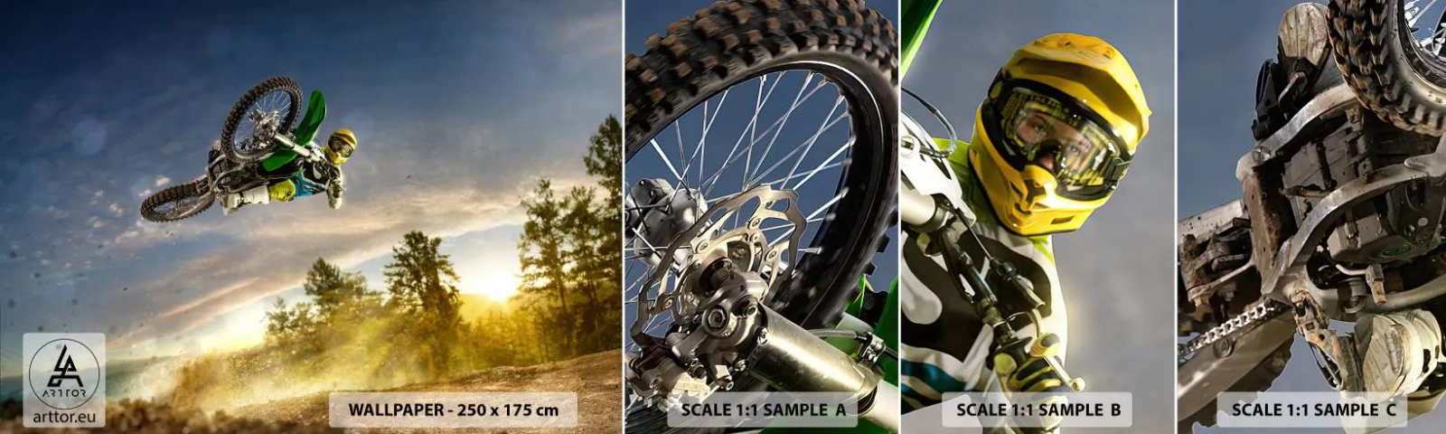 Campione di Fotomurale Adesivo Deluxe Sticker - Accendi le emozioni! - Sport, Moto, Motocross - 100x30 cm