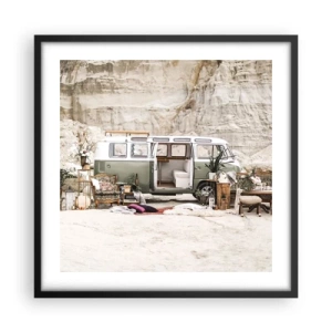 Poster in cornice nera - è tempo di viaggiare - 50x50 cm