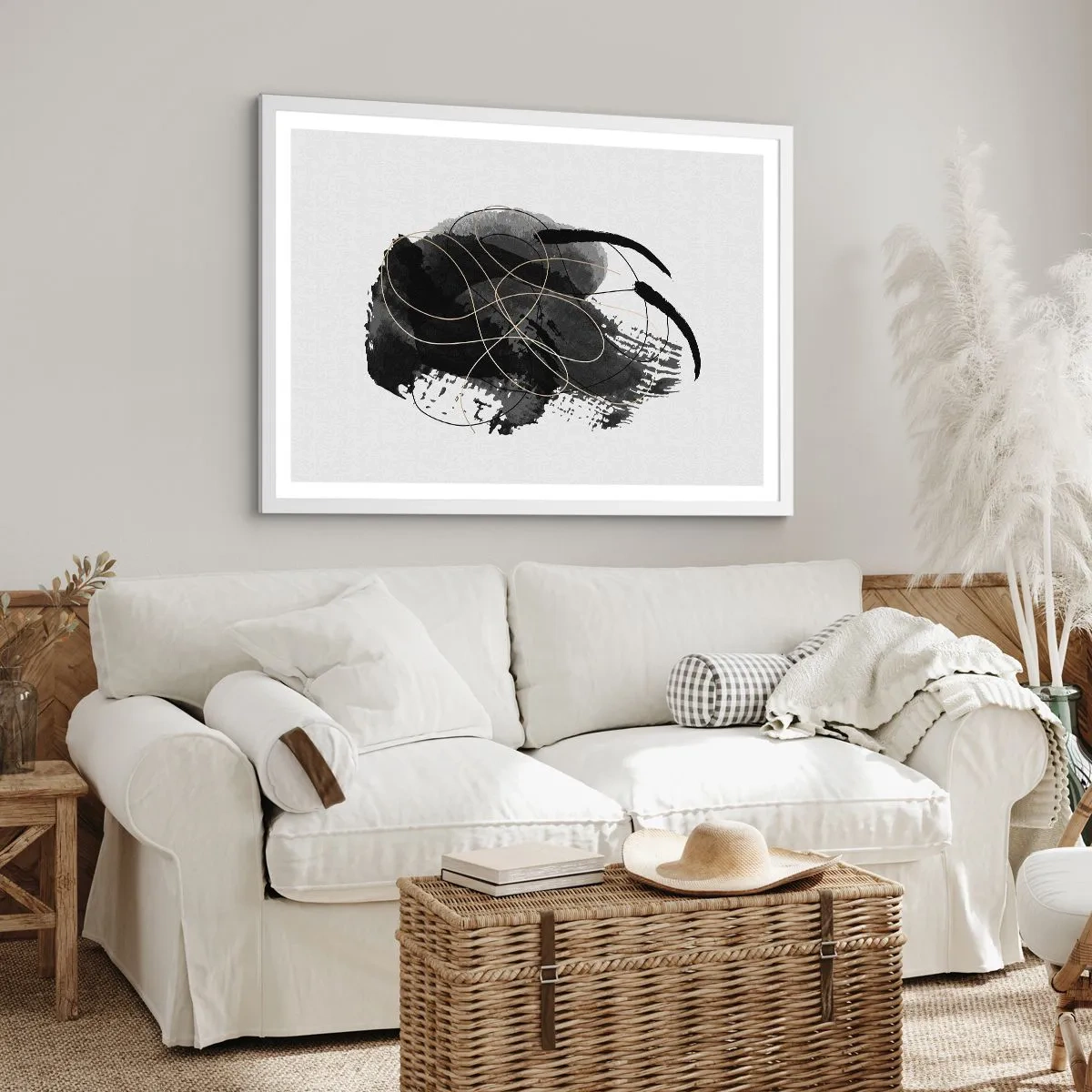 Poster in cornice bianca - Nato dal nero - 100x70 cm