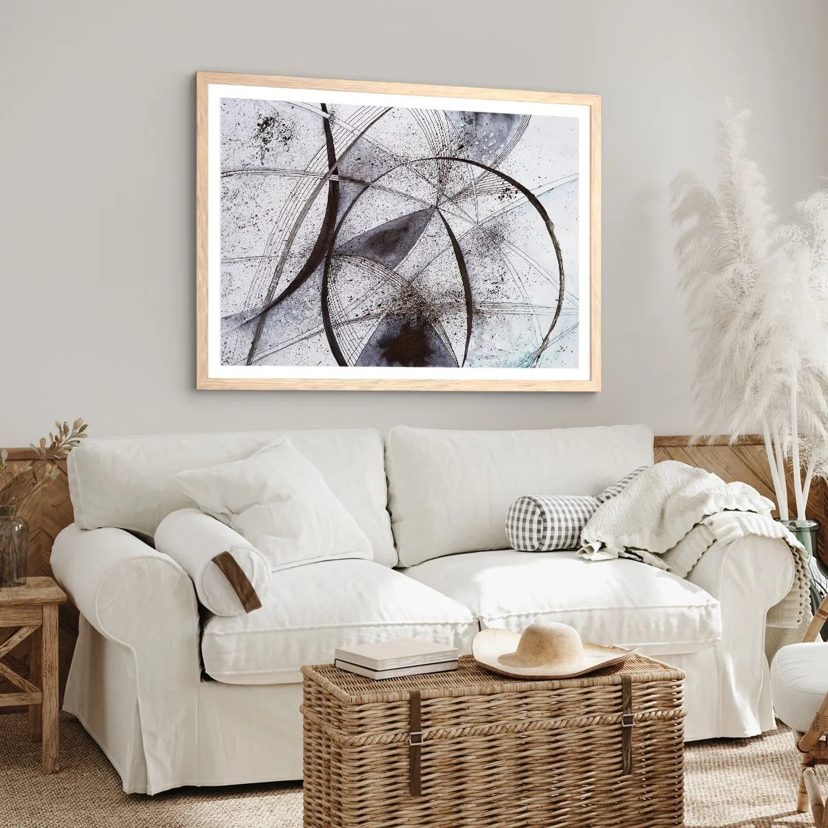 Poster in cornice rovere chiaro - Fantasia futuristica - 100x70 cm