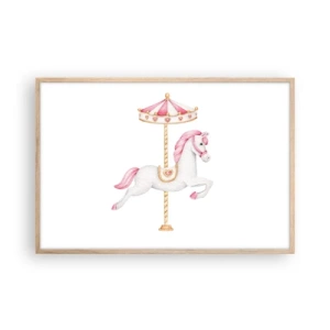 Poster in cornice rovere chiaro - Partito al galoppo. - 91x61 cm