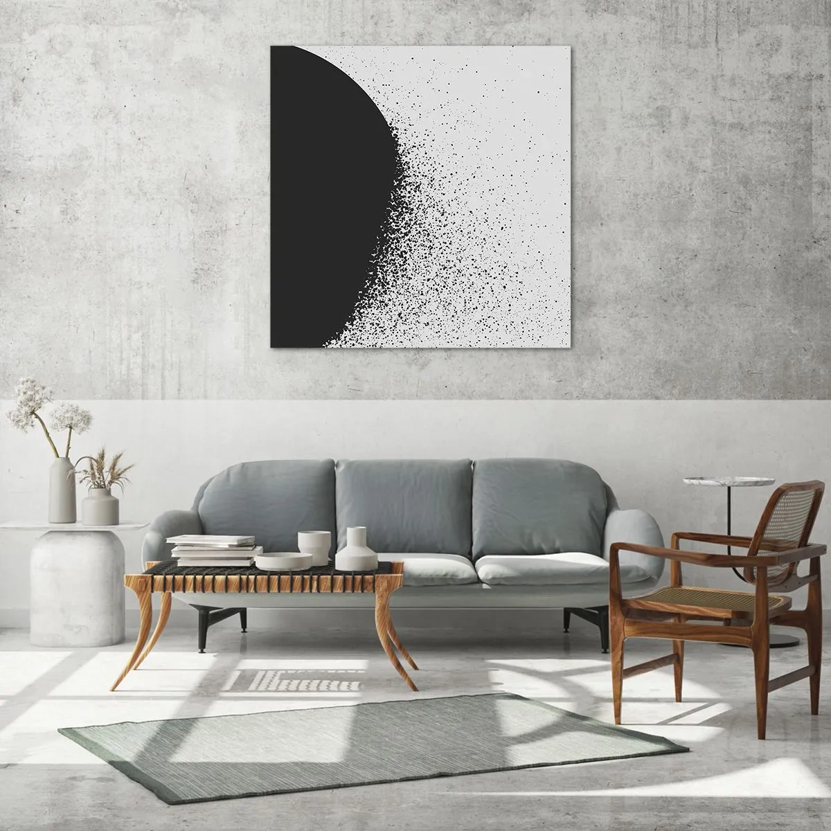Quadro su vetro - Il movimento delle particelle - 30x30 cm