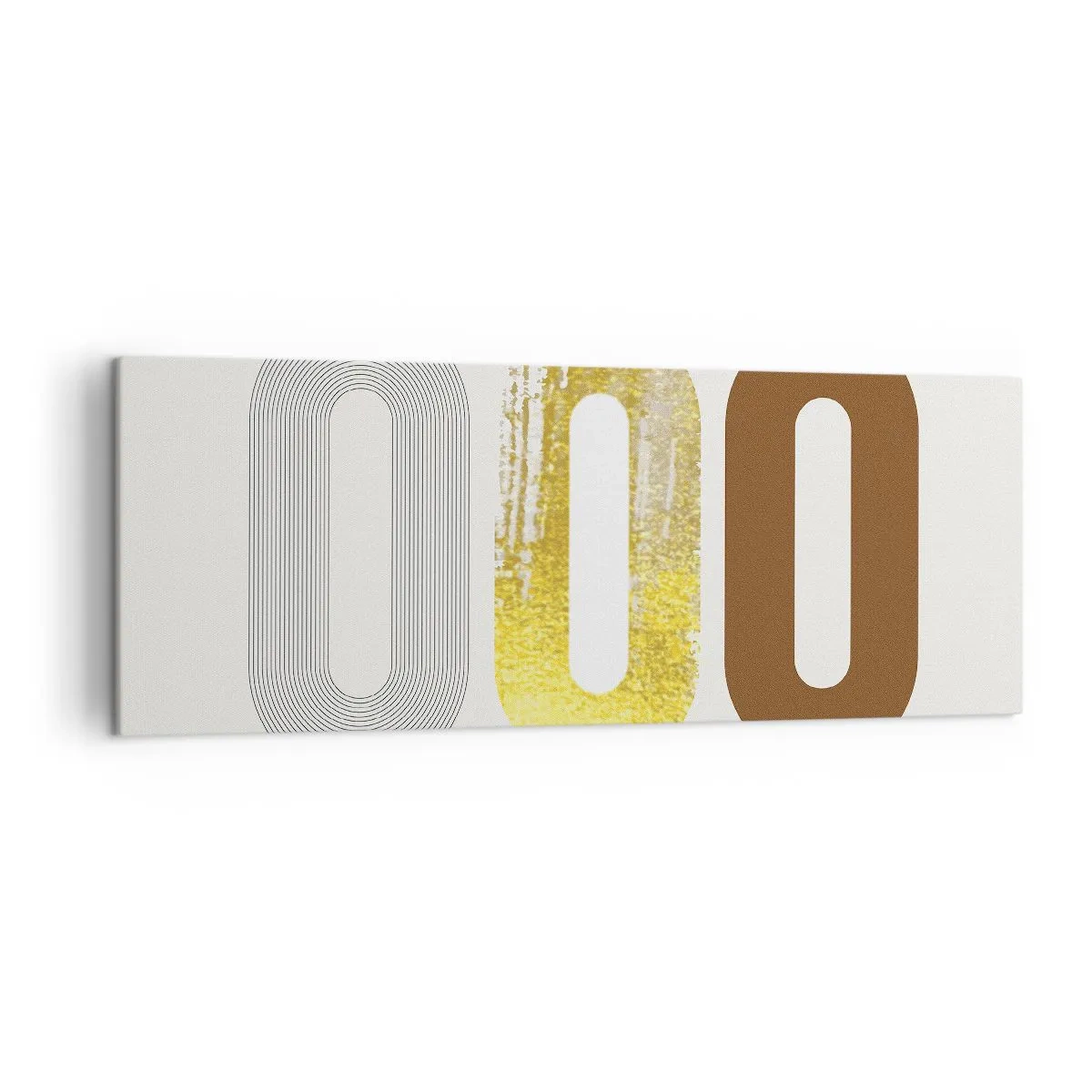 Quadro su tela - Stampe su Tela - Motivo astratto di tre forme geometriche - 140x50cm - Ohh! - Decorazione murale moderna per soggiorno e camera da letto ARTTOR