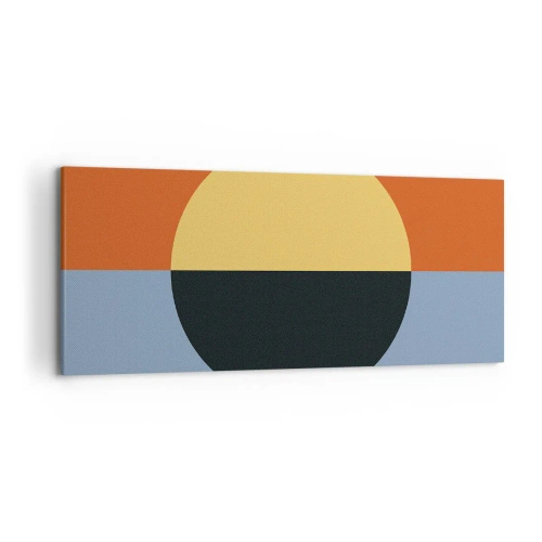 Quadro su tela - Stampe su Tela - Astrazione geometrica con colori contrastanti - 120x50cm - Composizione di caldo e freddo - Decorazione murale moderna per soggiorno e camera da letto ARTTOR