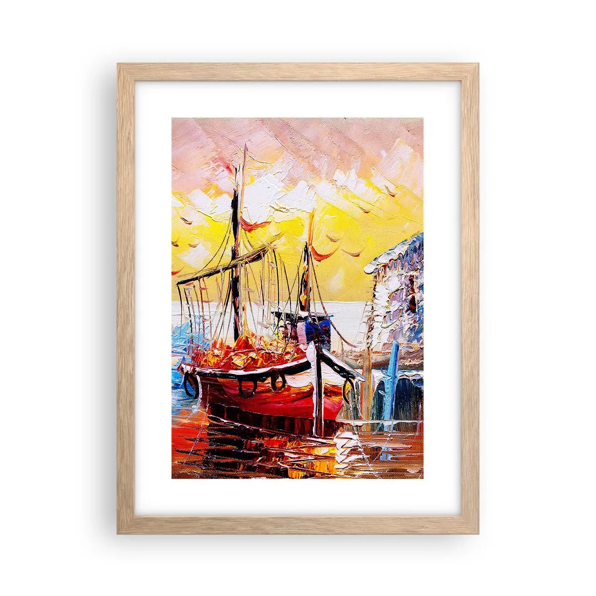 Poster in cornice rovere chiaro - Ritorno felice - 30x40 cm