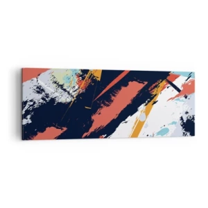 Quadro su tela - Stampe su Tela - Pennellate astratte in colori vivaci - 140x50cm - Composizione dinamica - Decorazione murale moderna per soggiorno e camera da letto ARTTOR