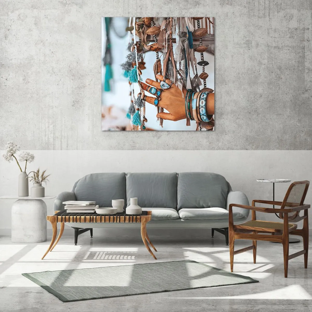 Quadro su vetro - Tesori locali - 60x60 cm