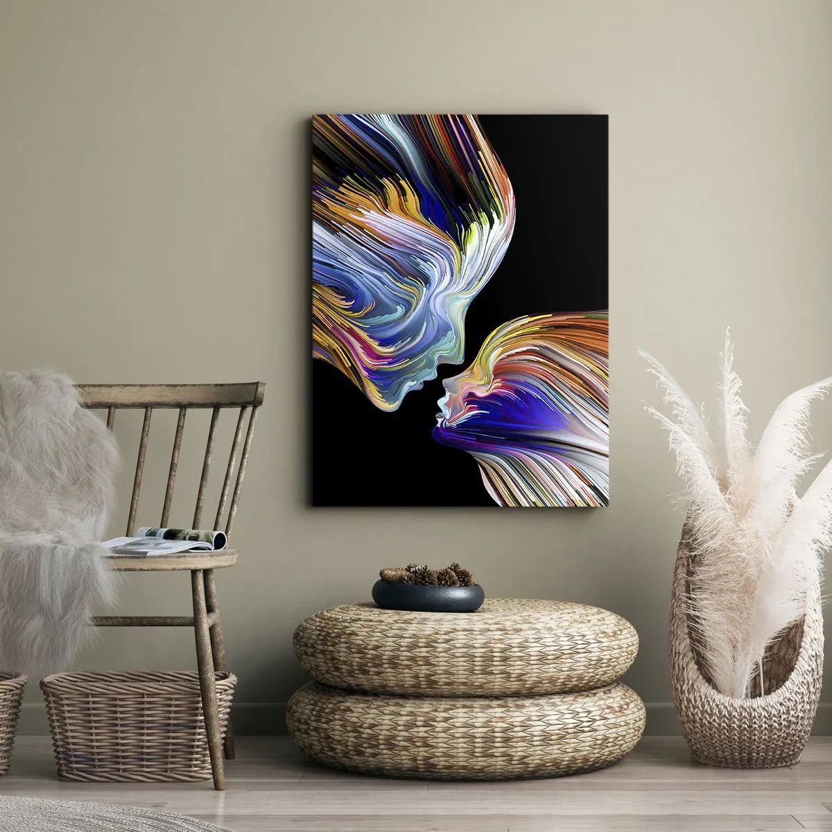 Quadro su tela - Stampe su Tela - Fusione di energia e luce - 55x100 cm