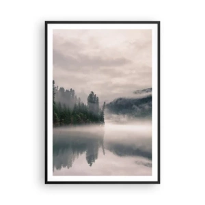 Poster in cornice nera - Riflettendo nella nebbia - 70x100 cm