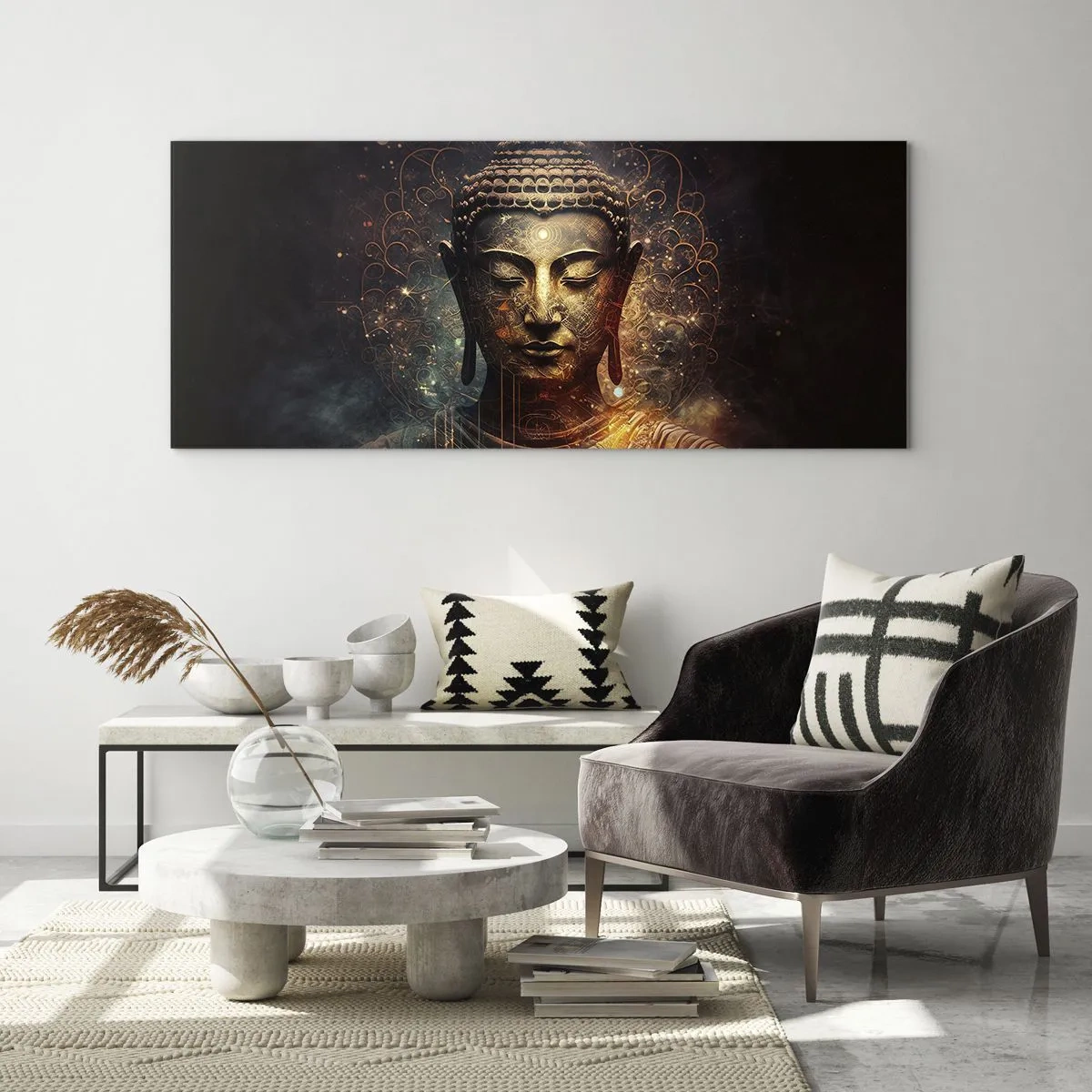 Quadro su vetro - Equilibrio spirituale - 100x40 cm