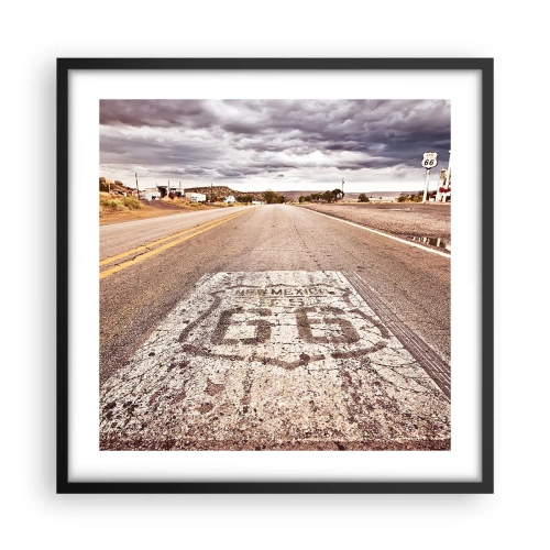 Poster in cornice nera - La Route 66: una leggenda americana - 50x50 cm