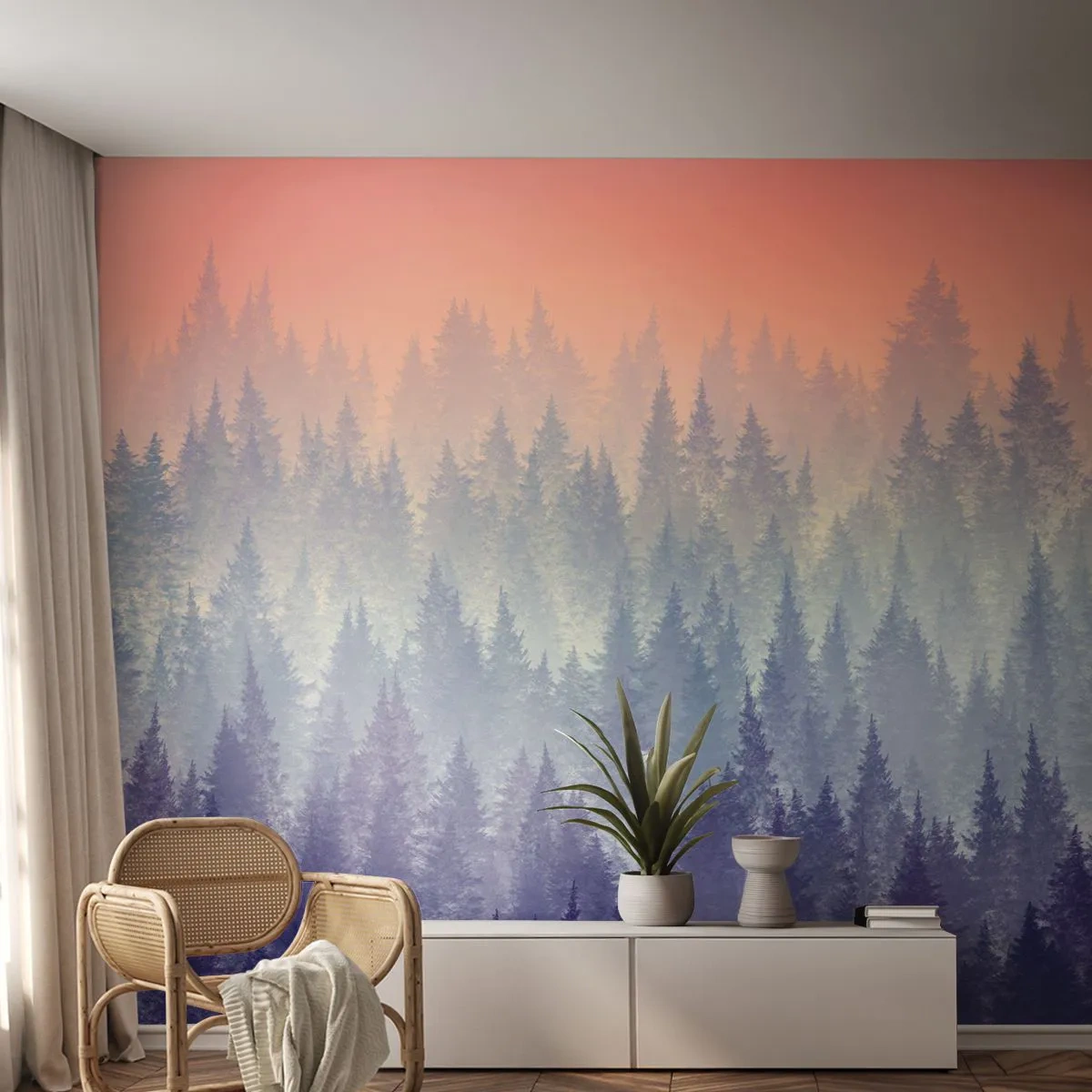 Fotomurali Standard Eco - Alto, più in alto, fino al cielo - Astrazione, foresta, Pezzo - 250x175 cm