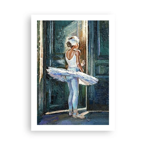 Poster - Ballerina alla luce di una porta in stile impressionista - 50x70cm - Prima dello spettacolo - Decorazione murale moderna per soggiorno e camera da letto ARTTOR