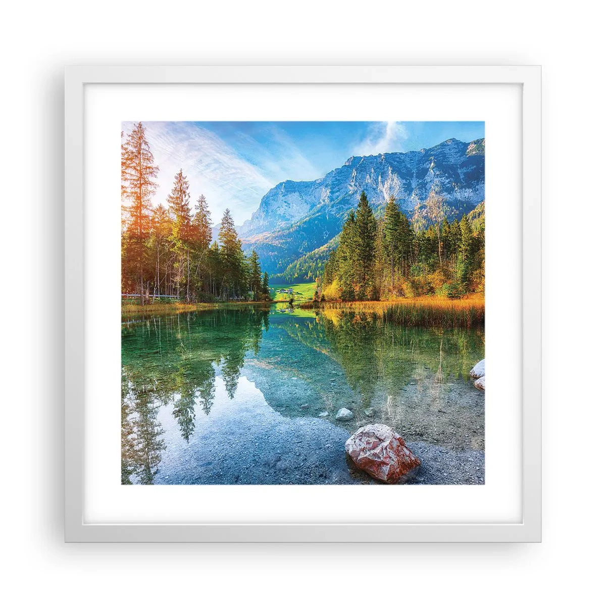 Poster in cornice bianca - La mitezza dell'autunno - 40x40 cm