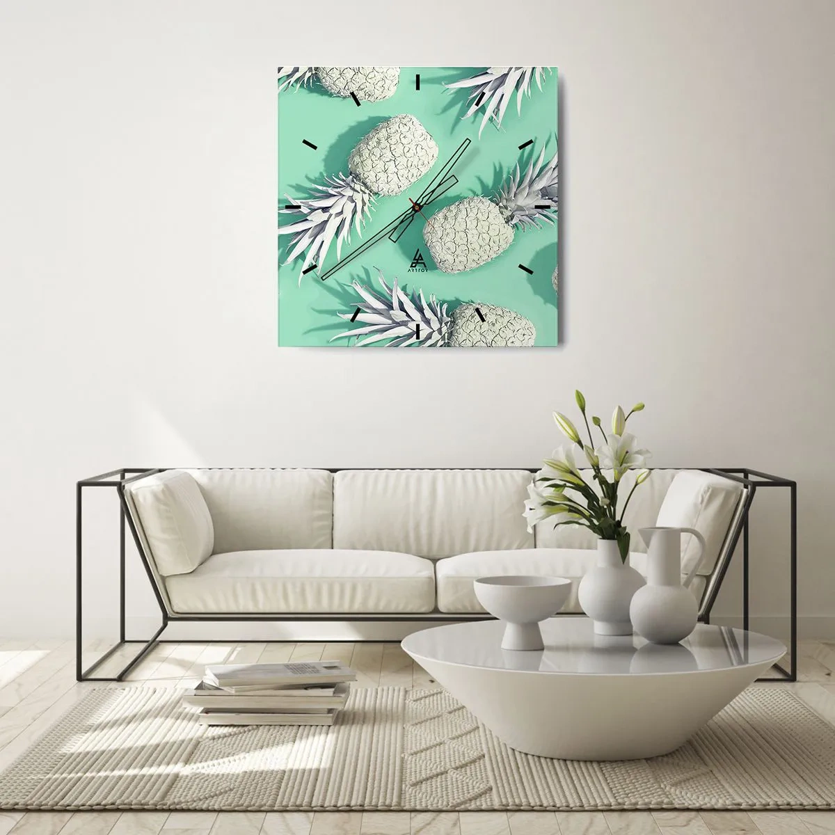 Orologio da parete - Orologio in Vetro - Perfettamente adatti alla menta - 40x40 cm