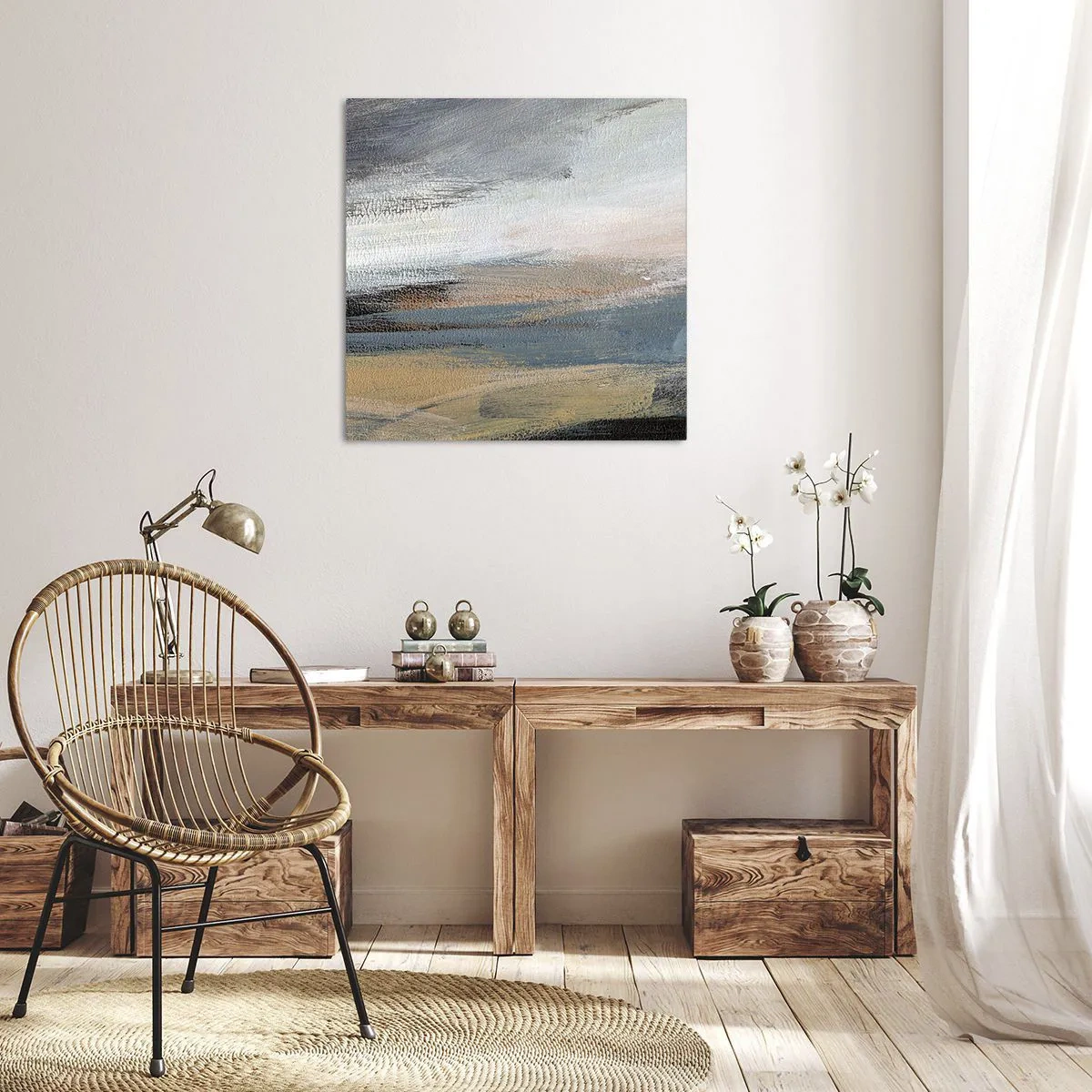 Quadro su tela - Stampe su Tela - Astrazione: paesaggio del nord - 30x30 cm