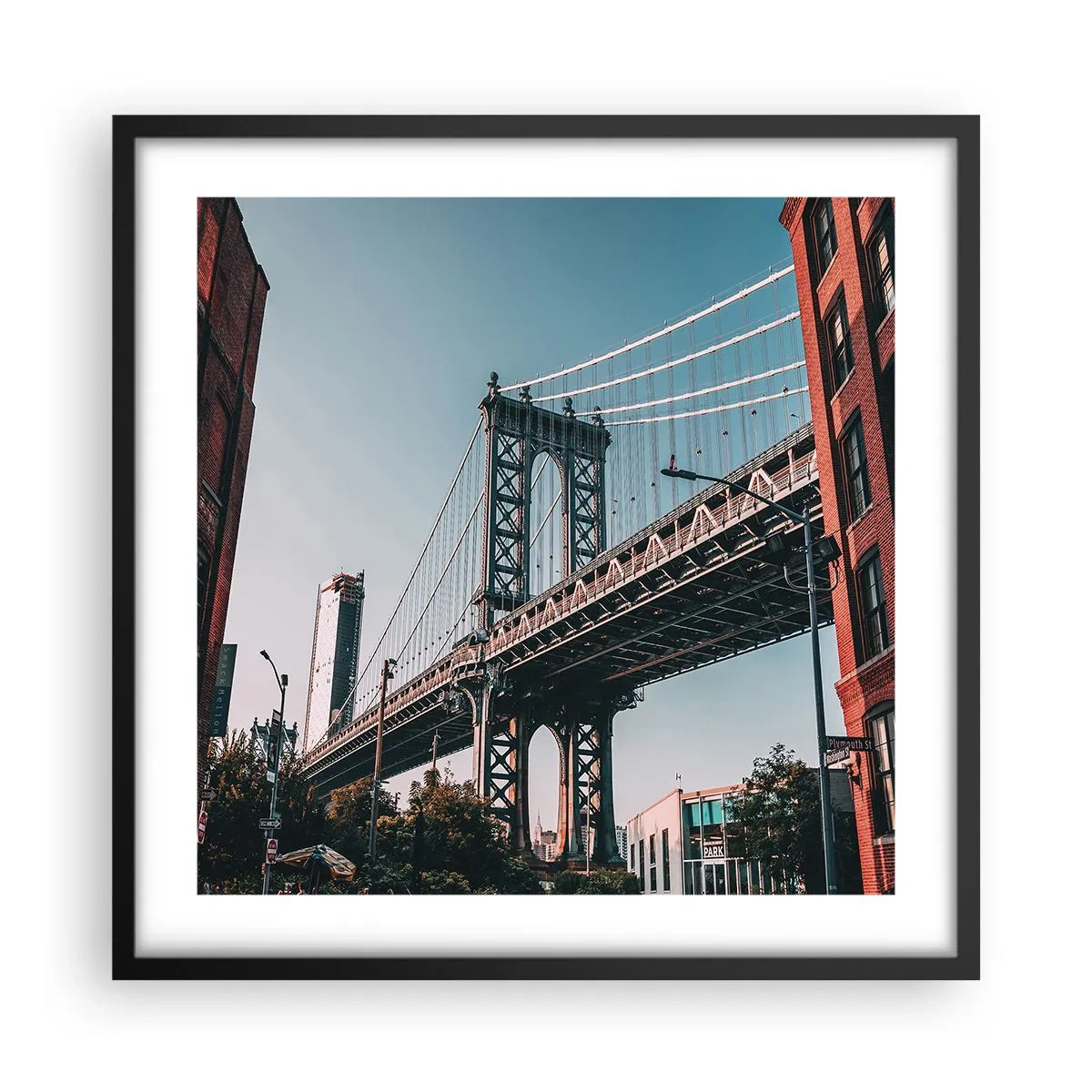 Poster in cornice nera - Sopra le onde della città - 50x50 cm