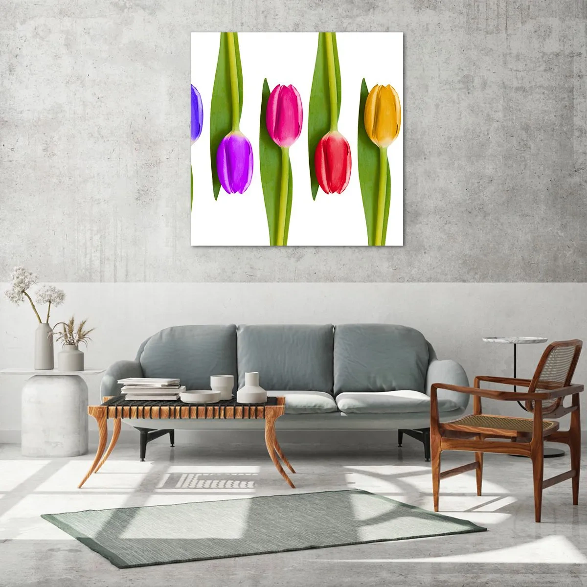 Quadro su vetro - Composizione arcobaleno - 60x60 cm