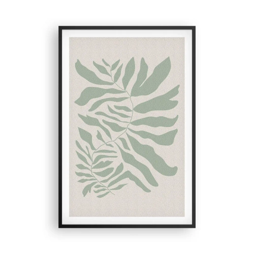 Poster in cornice nera - Ramo smeraldo - 61x91 cm