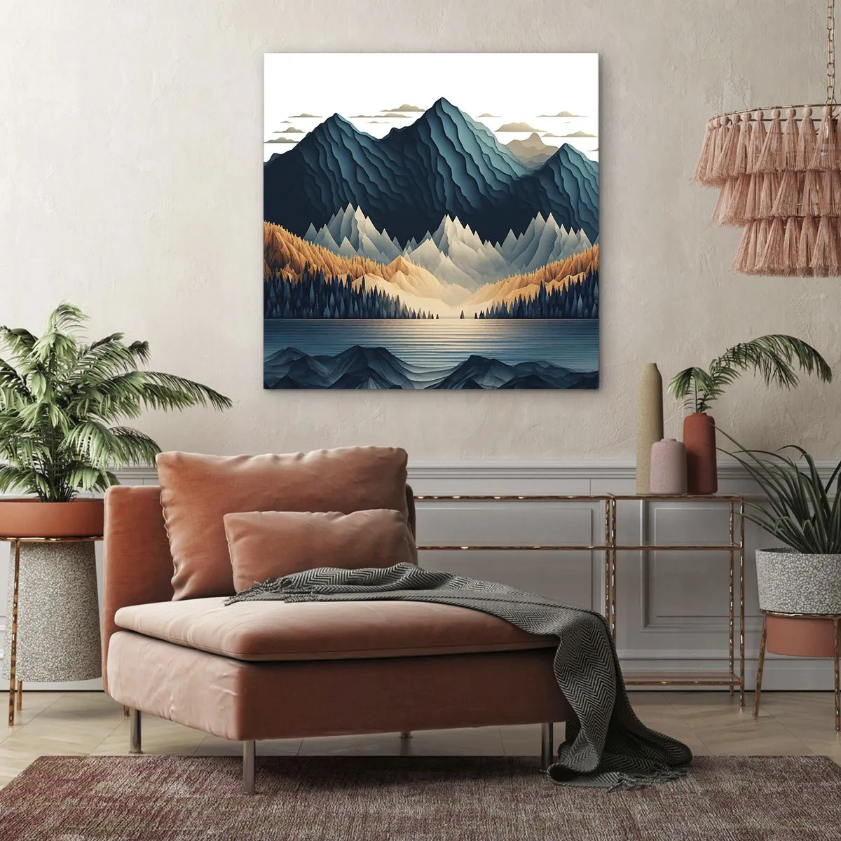 Quadro su tela - Stampe su Tela - Perfetto paesaggio montano - 50x50 cm