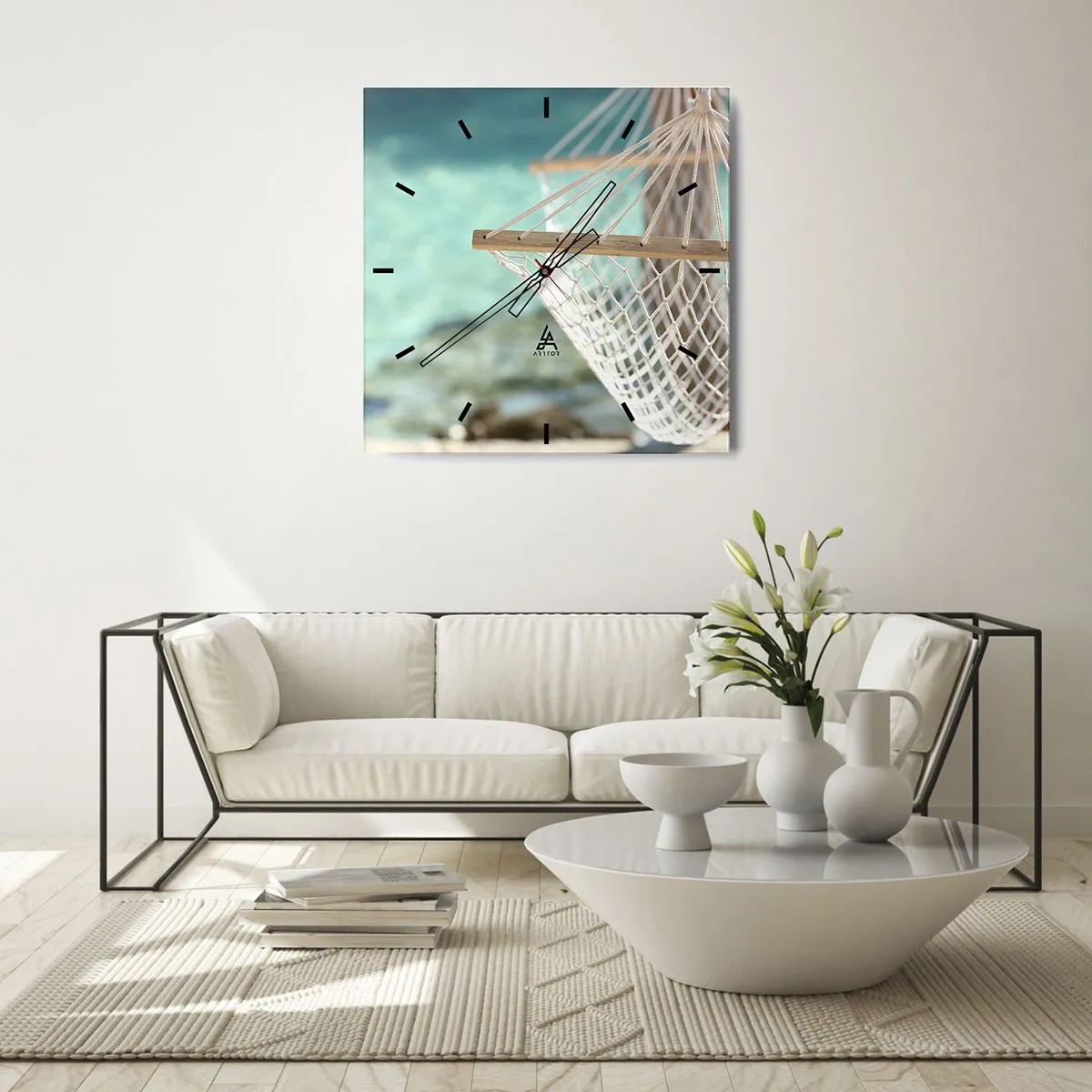 Orologio da parete - Orologio in Vetro - Tempo di relax - 40x40 cm