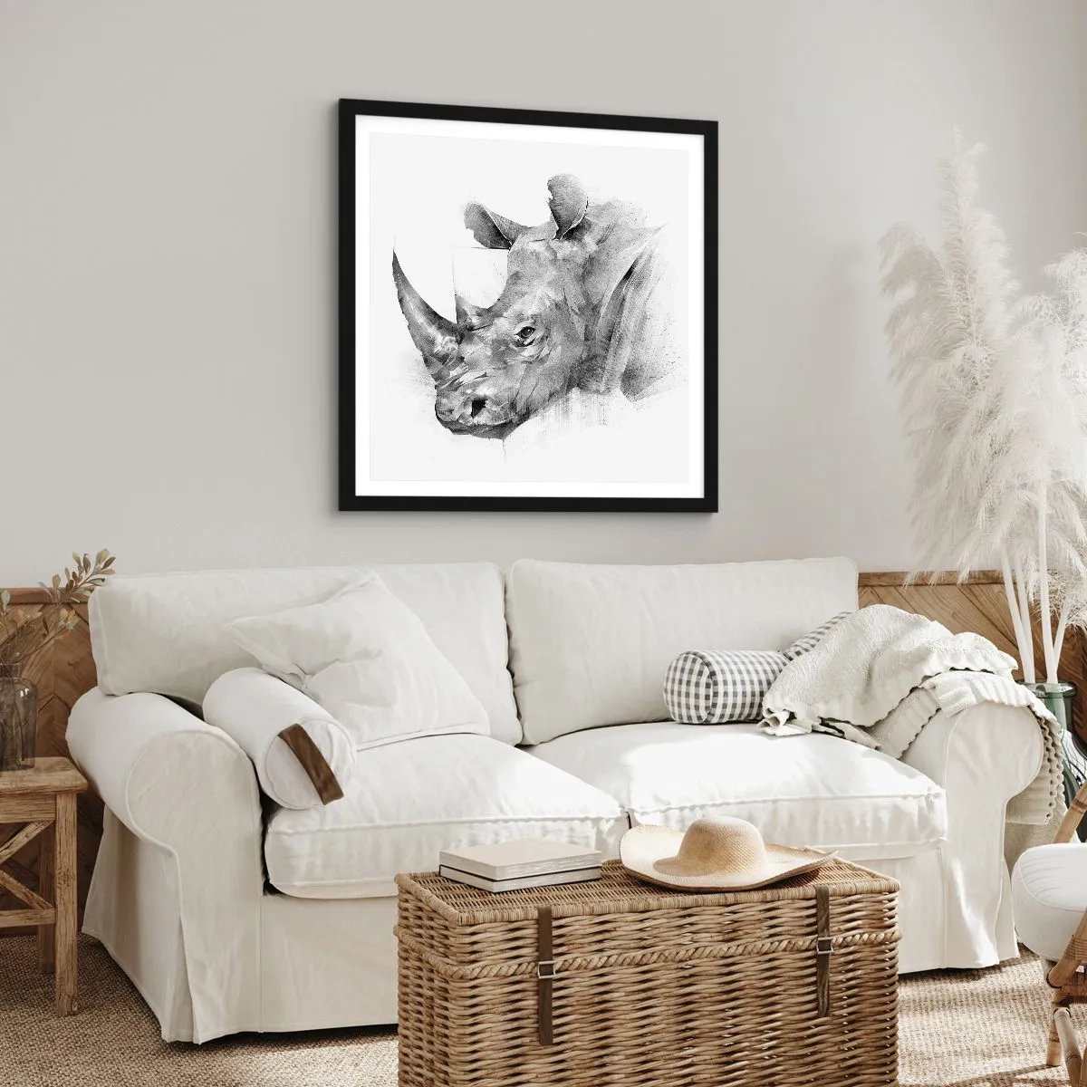 Poster in cornice nera - Ritratto africano - 30x30 cm