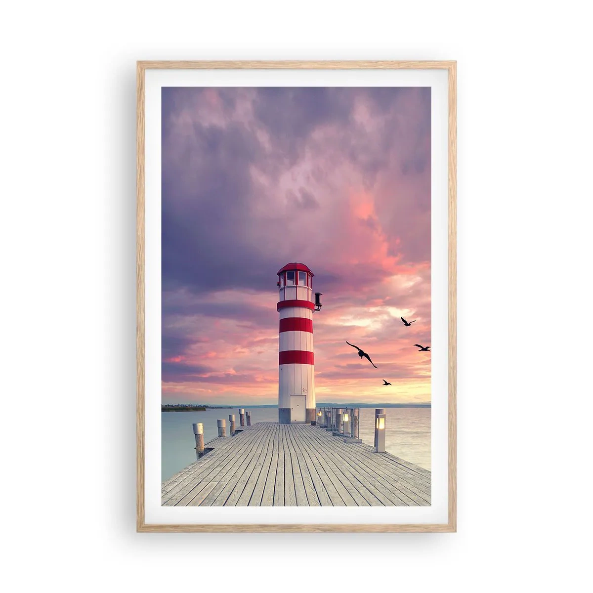 Poster in cornice rovere chiaro - Tempo di tornare in porto - 61x91 cm