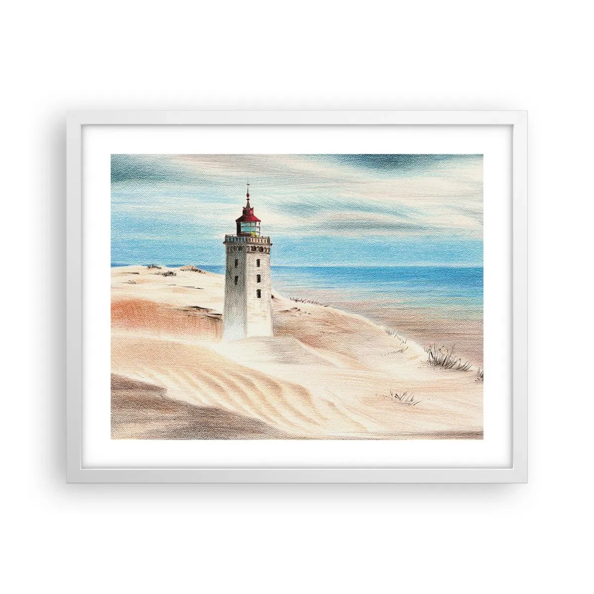 Poster in cornice bianca - Sempre guardando il mare - 50x40 cm