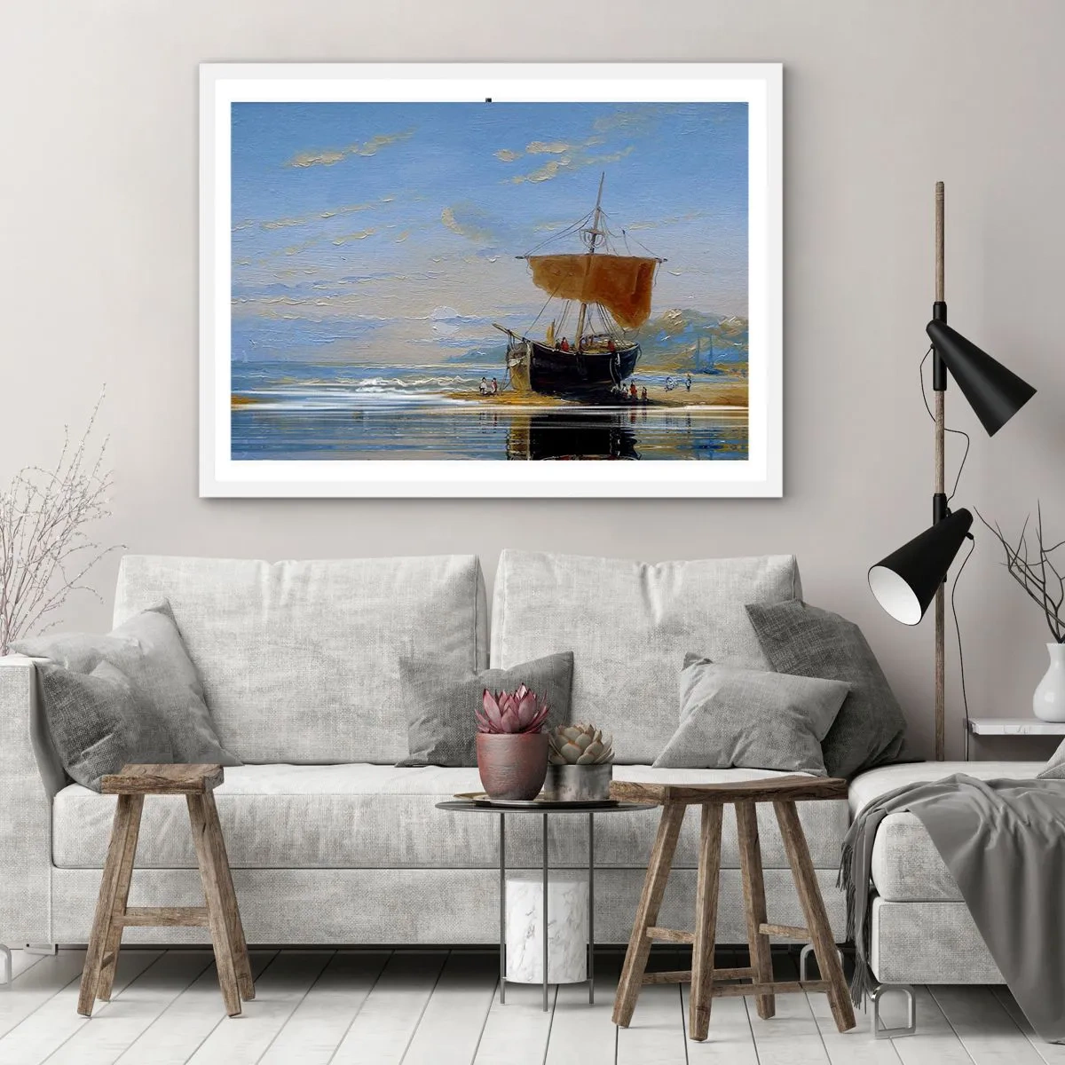 Poster in cornice bianca - Acqua, terra, aria - 70x50 cm