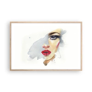 Poster in cornice rovere chiaro - Riflesso in una goccia d'acqua - 91x61 cm