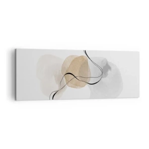 Quadro su tela - Stampe su Tela - Astrazione minimalista nei toni del beige e del grigio - 140x50cm - Grani d'aria - Decorazione murale moderna per soggiorno e camera da letto ARTTOR