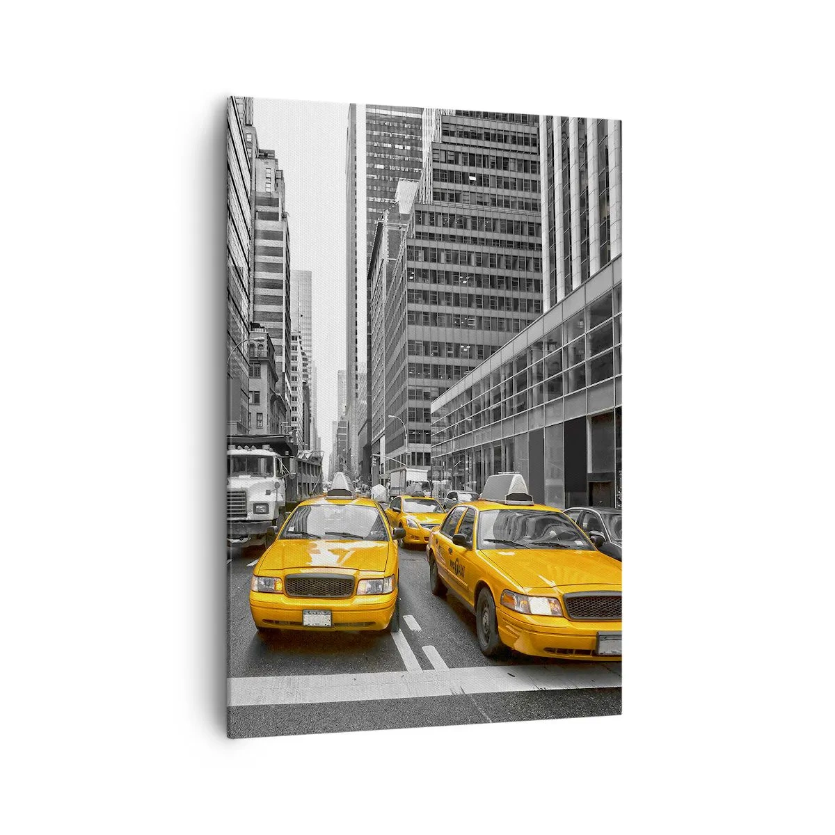 Quadro su tela - Stampe su Tela - Taxi gialli per le strade di New York - 70x100cm - Siamo noi che coloriamo la città - Decorazione murale moderna per soggiorno e camera da letto ARTTOR