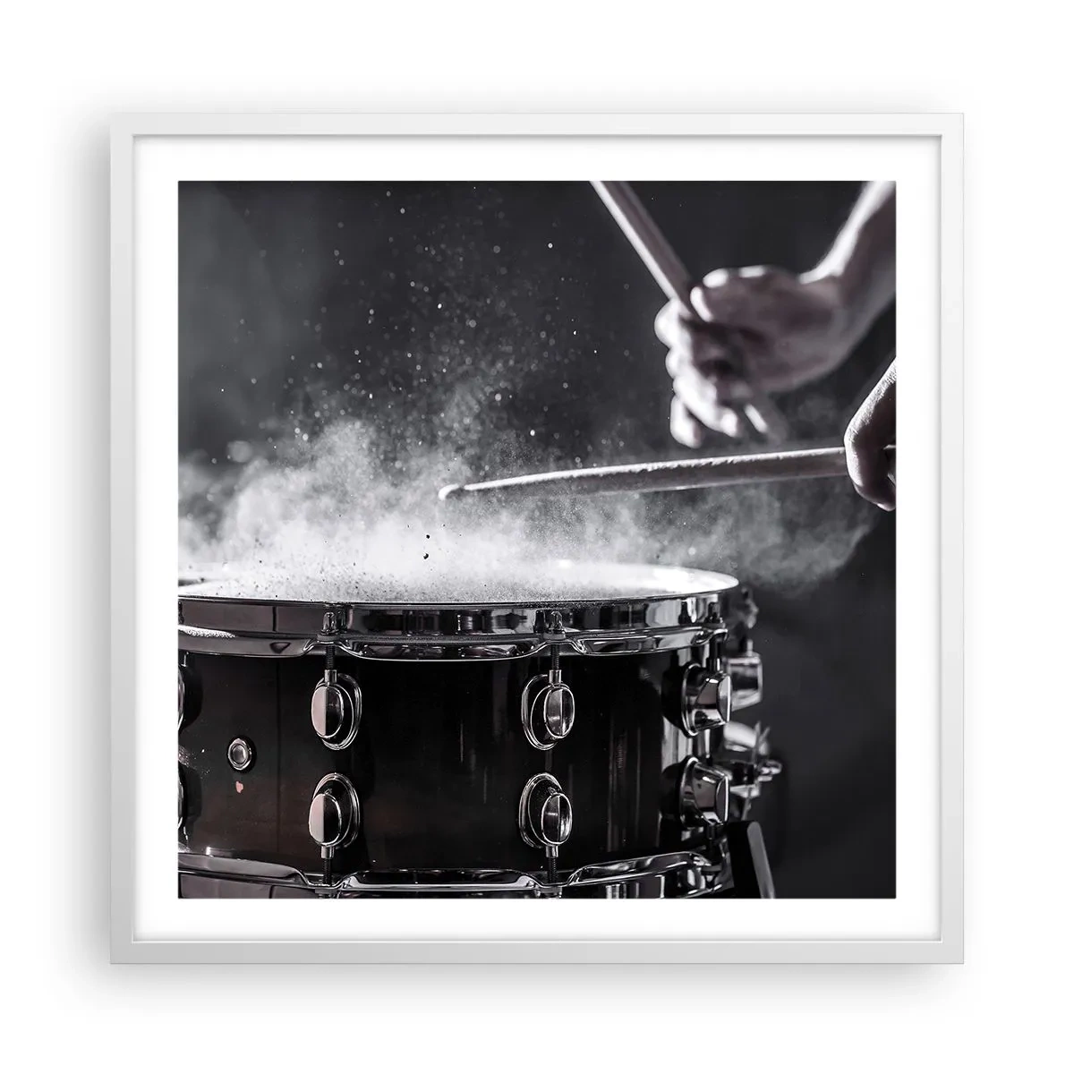 Poster in cornice bianca - Il polso della musica - 60x60 cm