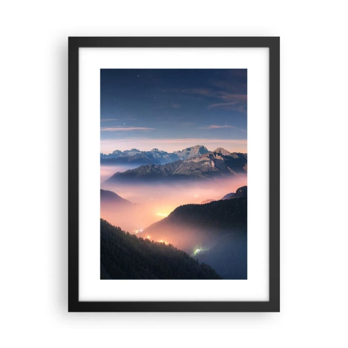 Poster in cornice nera - La luce nelle valli - 30x40 cm