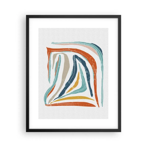 Poster in cornice nera - Astrazione piacevolmente sorridente - 40x50 cm