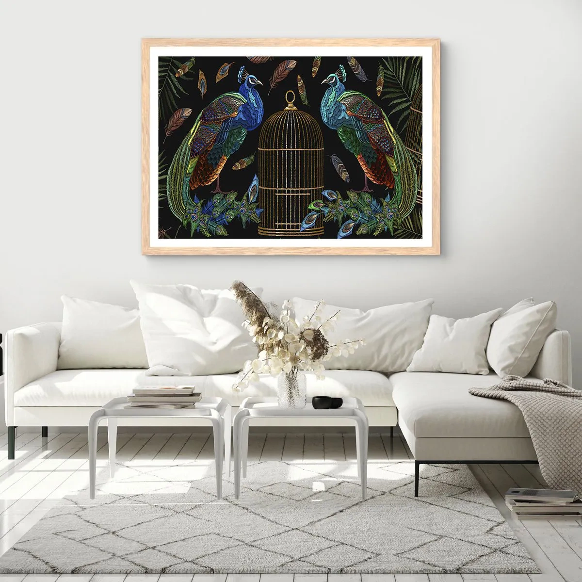 Poster in cornice rovere chiaro - Con gli abiti reali - 100x70 cm