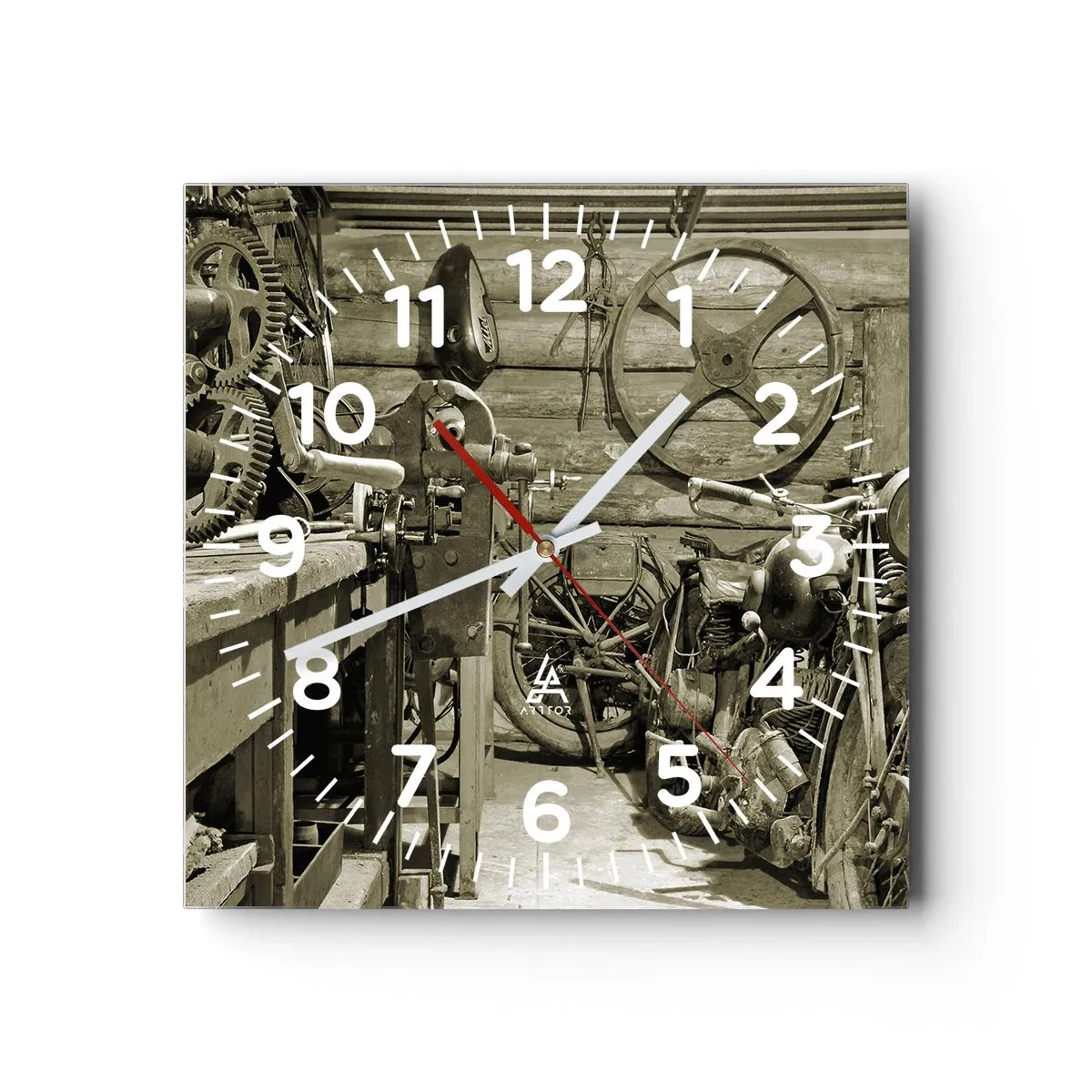 Orologio da parete - Orologio in Vetro - Nel capanno di zio Alfredo - 30x30 cm