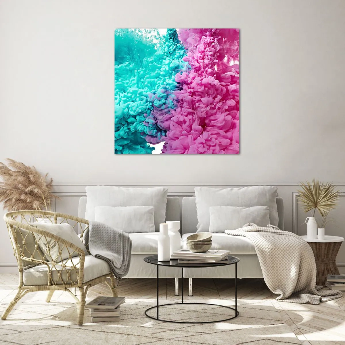 Quadro su vetro - Scontro decisivo - 40x40 cm