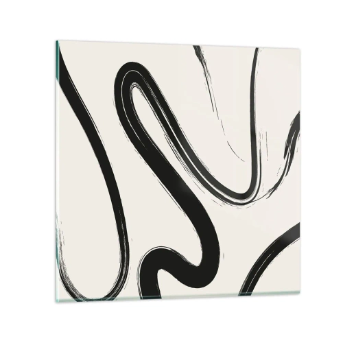 Quadro su vetro - Capriccio bianco e nero - 70x70 cm