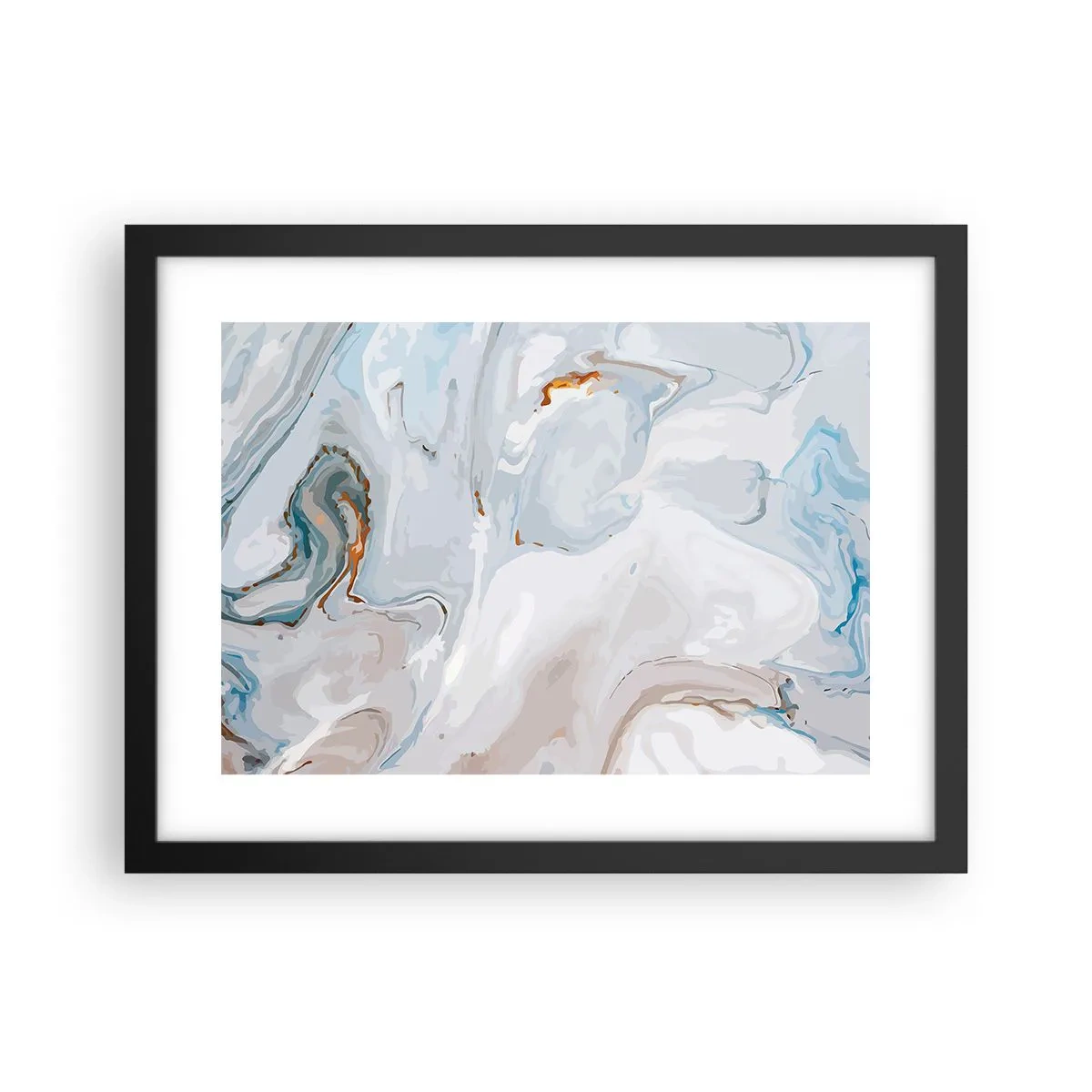 Poster in cornice nera - Bianchi sovrapposti - 40x30 cm