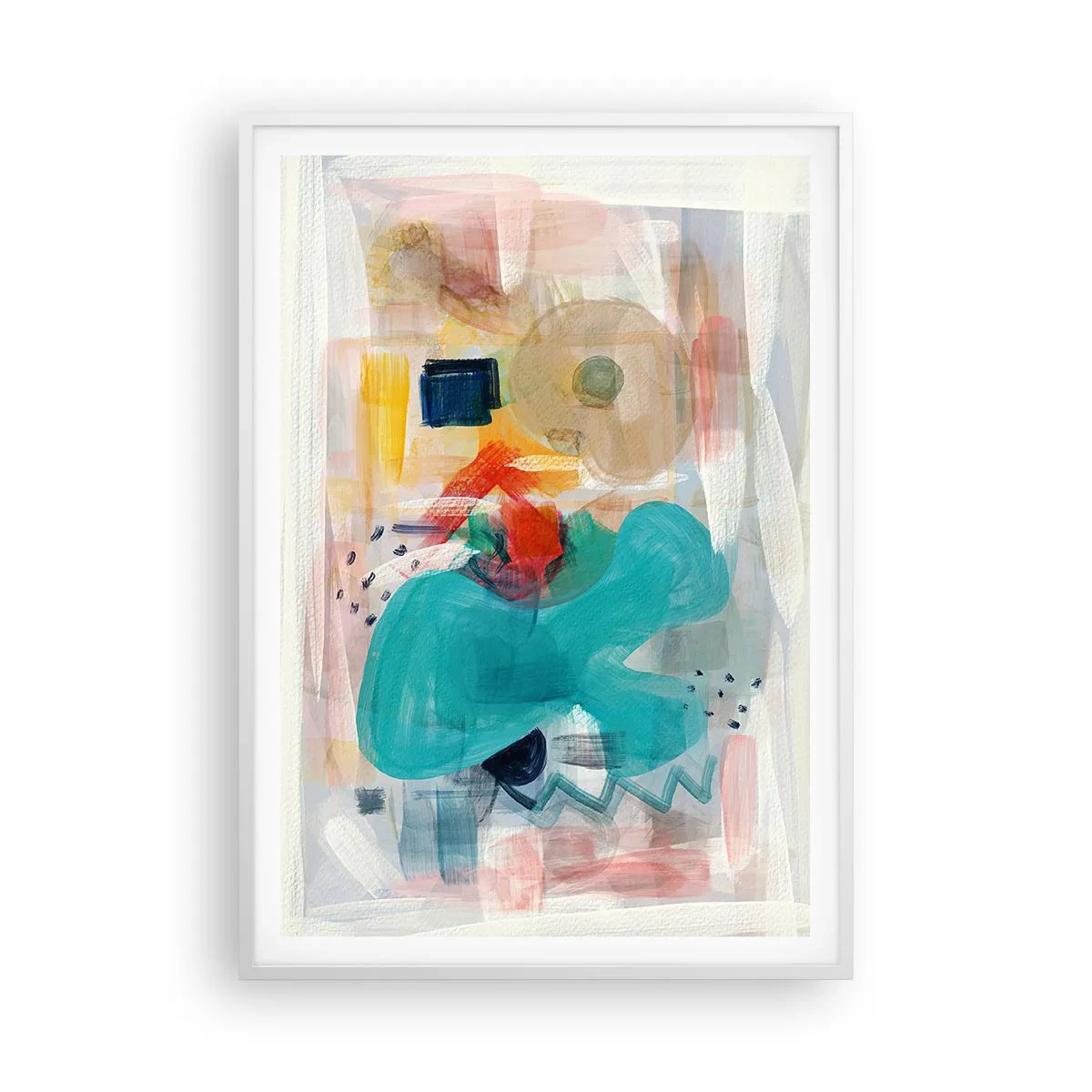 Poster in cornice bianca - Il gioco dei colori - 70x100 cm